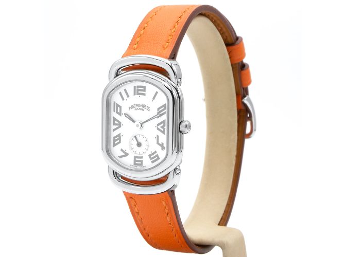 Orologio Hermès, modello Rallye RA2.210 (PM / modello piccolo) per donne. Argento - vista 2