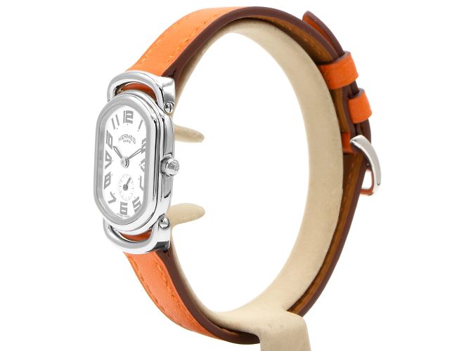 Orologio Hermès, modello Rallye RA2.210 (PM / modello piccolo) per donne. Argento - vista 3