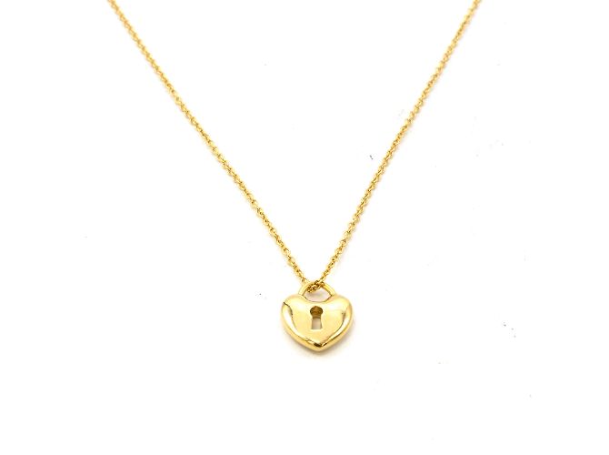 Collana Tiffany & Co Lucchetto a Cuore in Oro Giallo 18k D'oro - vista 2