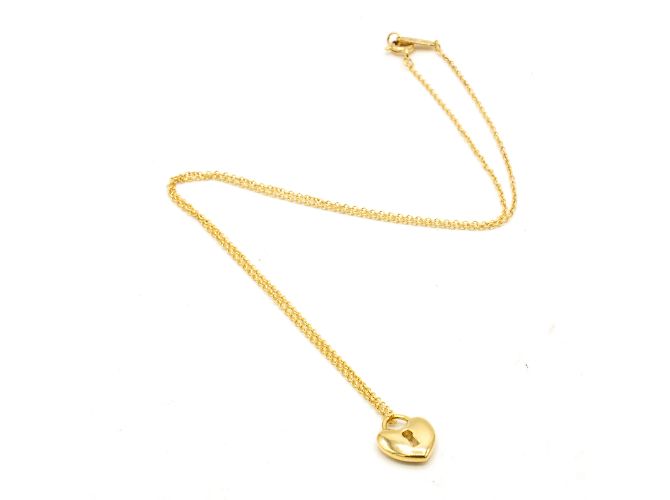 Collana Tiffany & Co Lucchetto a Cuore in Oro Giallo 18k D'oro - vista 3