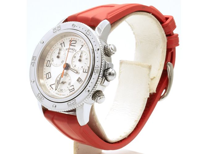 Reloj Hermès Clipper Chrono (modelo CP2.410). Plata - vista 2