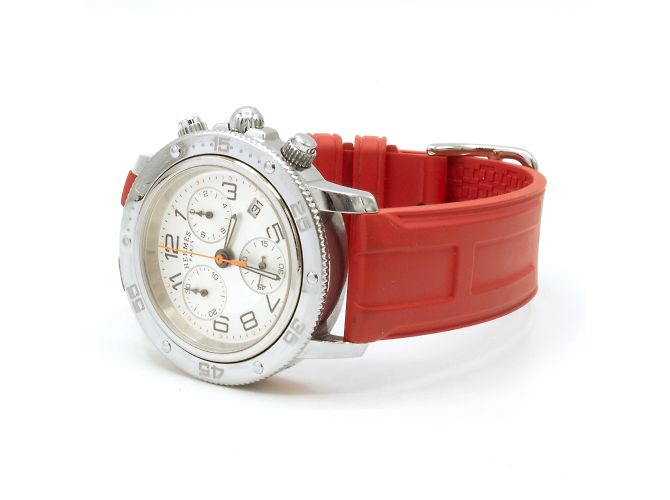 Reloj Hermès Clipper Chrono (modelo CP2.410). Plata - vista 3