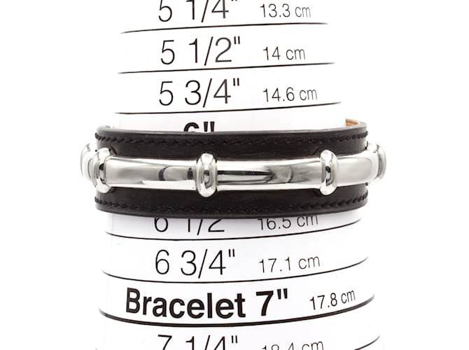 Bellissimo bracciale Hermès Agatha Nero - vista 4