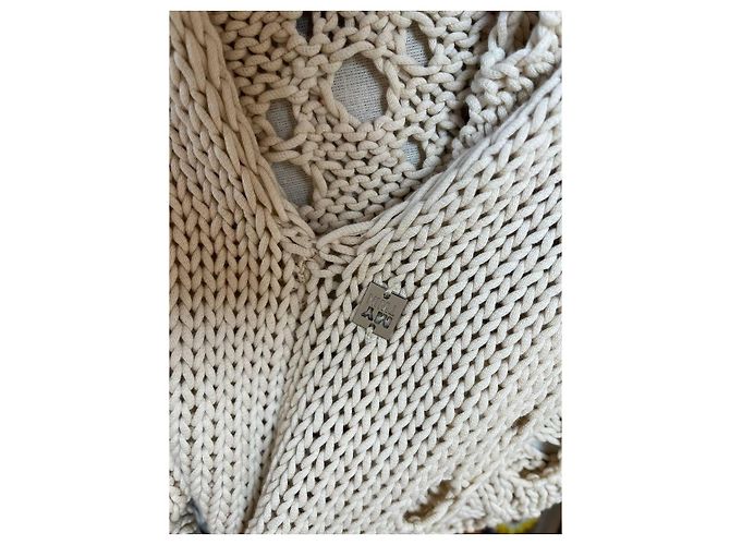 Vestido Twin Set de algodón blanco y beige - vista 9