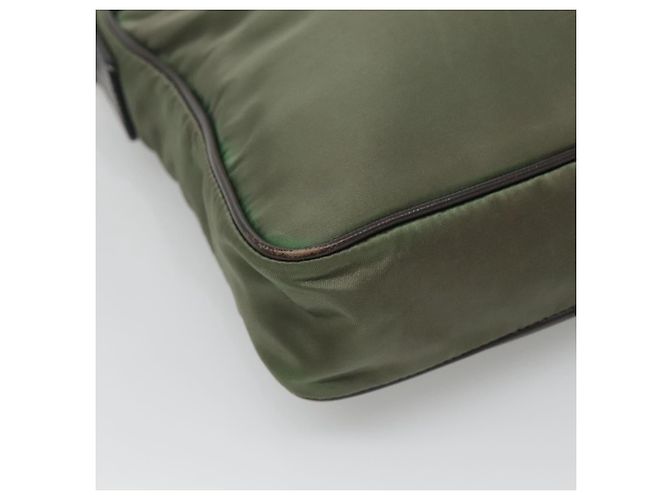 PRADA Schultertasche Nylon Khaki Silber Authentisch BA3657 - Ansicht 16