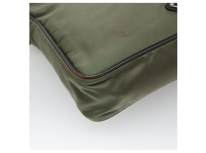 PRADA Schultertasche Nylon Khaki Silber Authentisch BA3657 - Ansicht 17