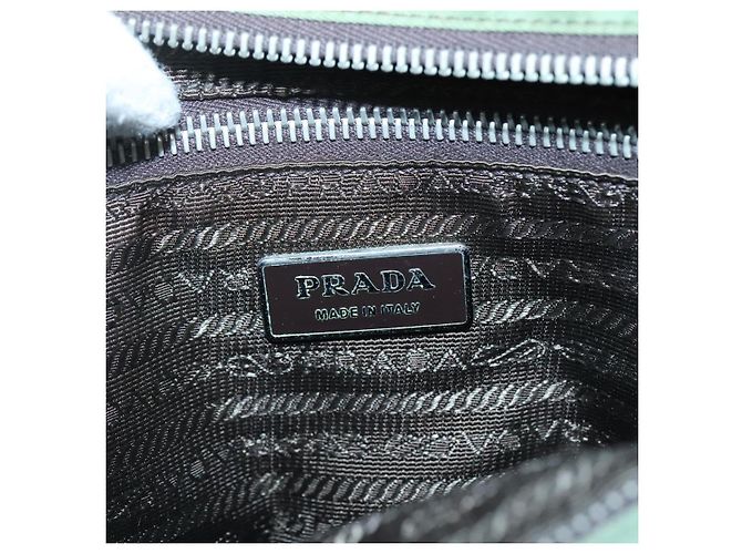 PRADA Schultertasche Nylon Khaki Silber Authentisch BA3657 - Ansicht 20