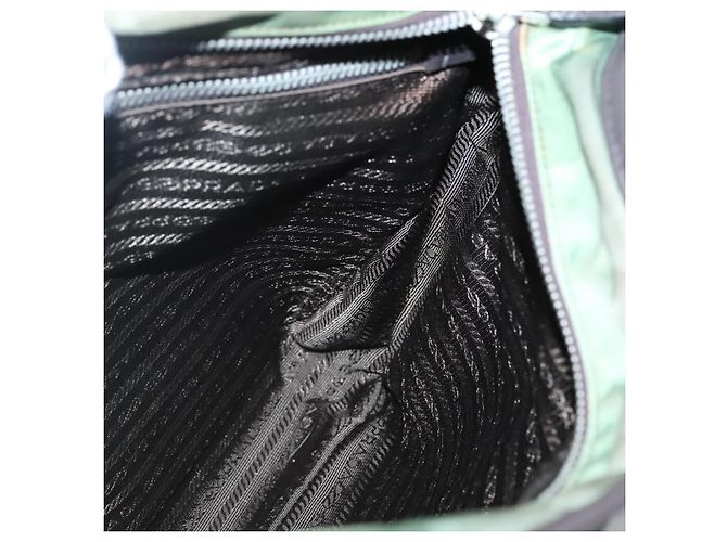 PRADA Schultertasche Nylon Khaki Silber Authentisch BA3657 - Ansicht 21