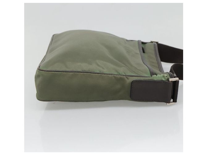 PRADA Schultertasche Nylon Khaki Silber Authentisch BA3657 - Ansicht 4