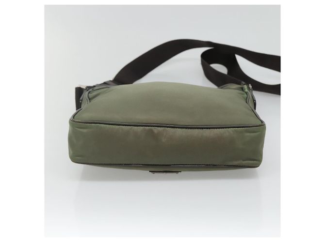 PRADA Schultertasche Nylon Khaki Silber Authentisch BA3657 - Ansicht 5
