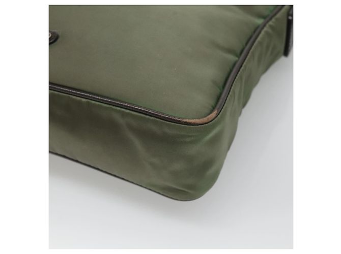 PRADA Schultertasche Nylon Khaki Silber Authentisch BA3657 - Ansicht 8