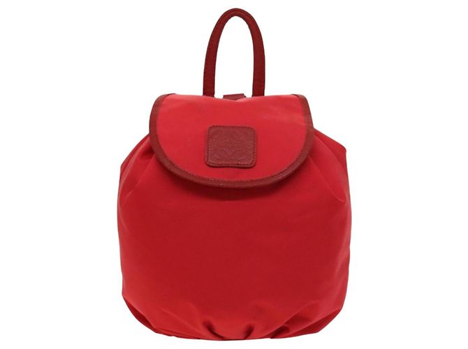 Zaino LOEWE in nylon rosso oro Auth 127904 D'oro - vista 13