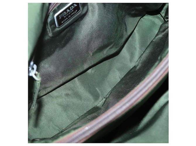 PRADA Tote Bag aus Nylon Khaki Silber authentisch bs27836 - Ansicht 10