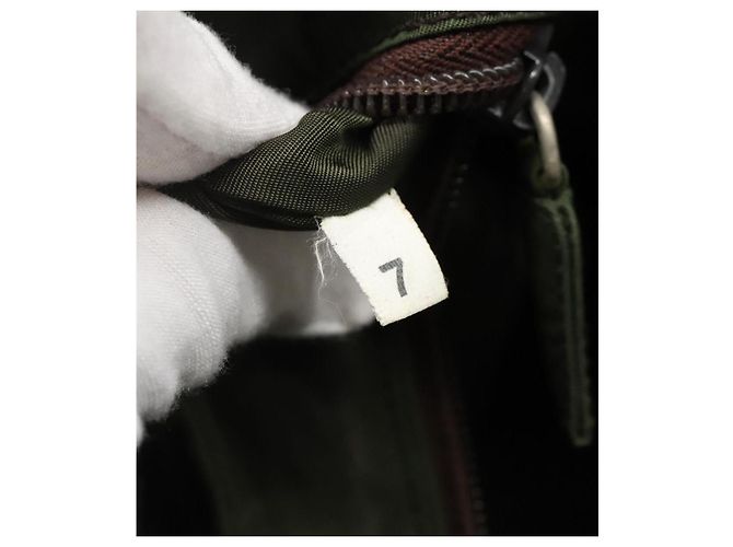 PRADA Tote Bag aus Nylon Khaki Silber authentisch bs27836 - Ansicht 11