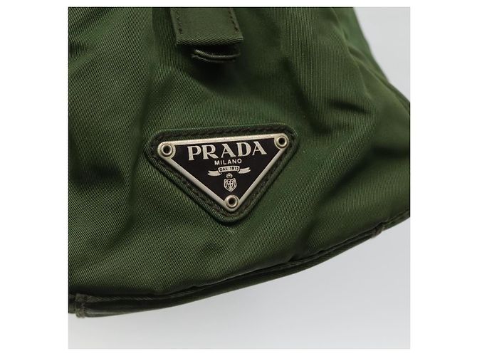 PRADA Tote Bag aus Nylon Khaki Silber authentisch bs27836 - Ansicht 18