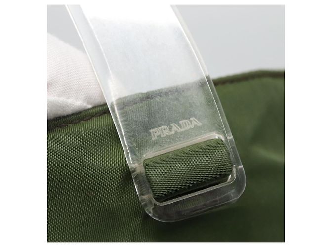 PRADA Tote Bag aus Nylon Khaki Silber authentisch bs27836 - Ansicht 19