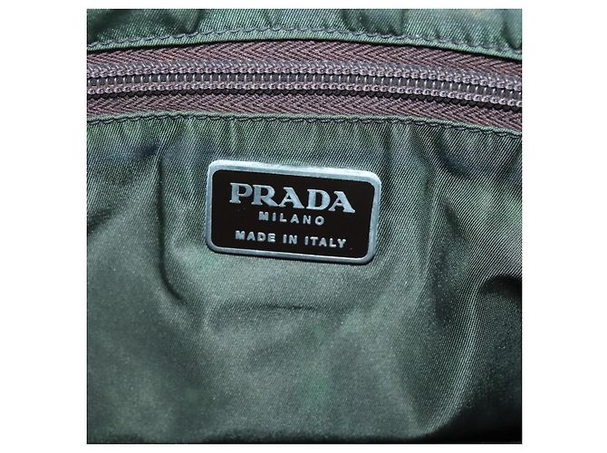 PRADA Tote Bag aus Nylon Khaki Silber authentisch bs27836 - Ansicht 20
