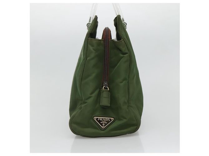 PRADA Tote Bag aus Nylon Khaki Silber authentisch bs27836 - Ansicht 3