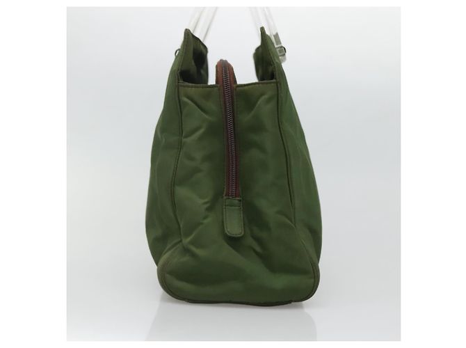 PRADA Tote Bag aus Nylon Khaki Silber authentisch bs27836 - Ansicht 4