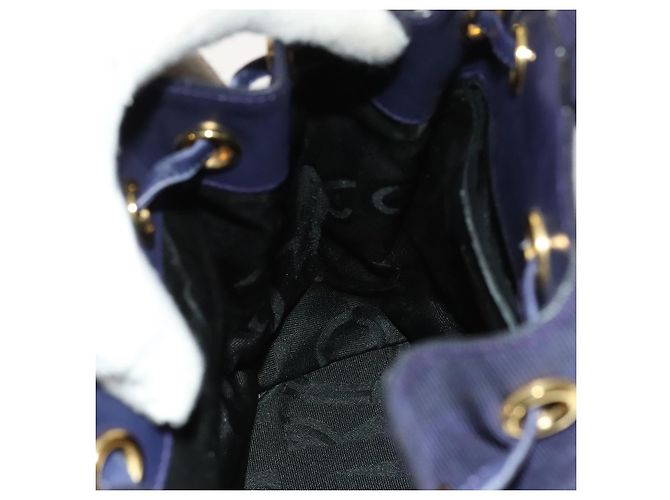 Zaino Vala Chain in tela blu navy e oro Auth BA3335 di Salvatore Ferragamo D'oro - vista 18