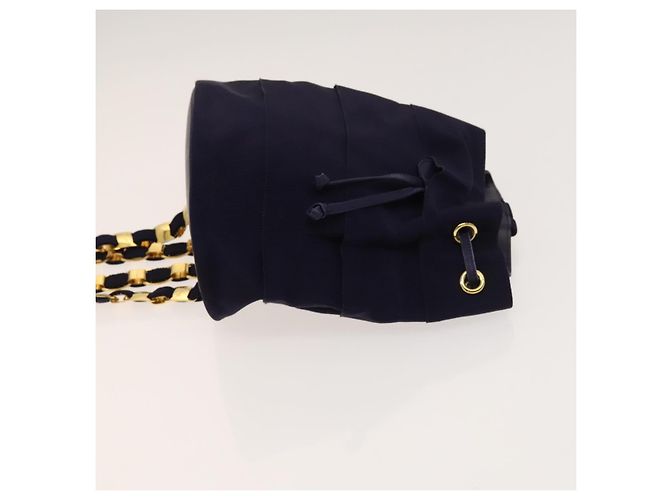 Zaino Vala Chain in tela blu navy e oro Auth BA3335 di Salvatore Ferragamo D'oro - vista 3