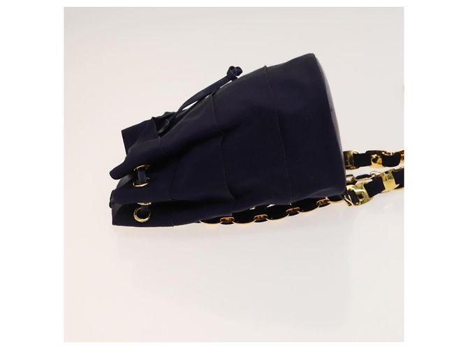 Zaino Vala Chain in tela blu navy e oro Auth BA3335 di Salvatore Ferragamo D'oro - vista 4