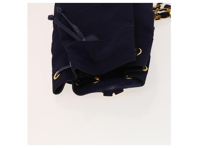 Zaino Vala Chain in tela blu navy e oro Auth BA3335 di Salvatore Ferragamo D'oro - vista 6