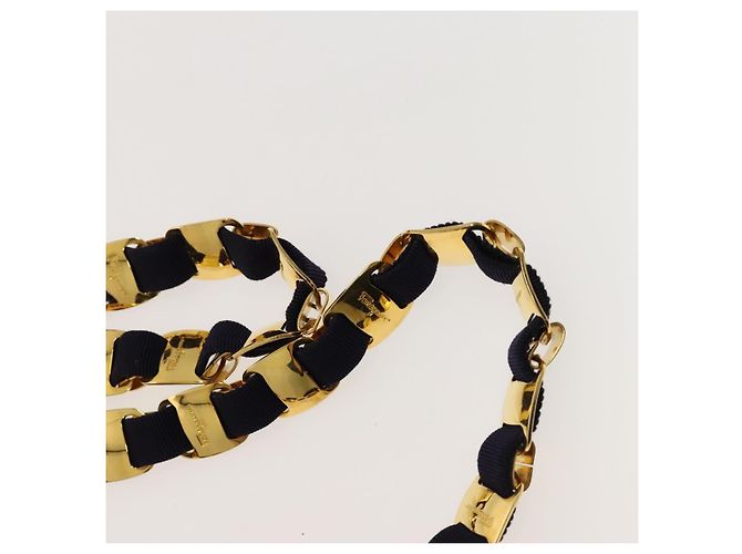 Zaino Vala Chain in tela blu navy e oro Auth BA3335 di Salvatore Ferragamo D'oro - vista 8