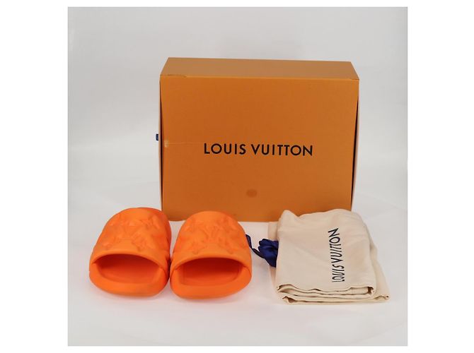 Sandali in gomma Waterfront Line LOUIS VUITTON Arancione MN0232 LV Auth 128838M - vista 12