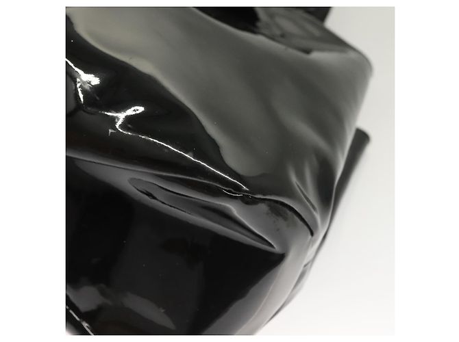 Borsa Vala in pelle verniciata nera Salvatore Ferragamo Auth 129211 - vista 14