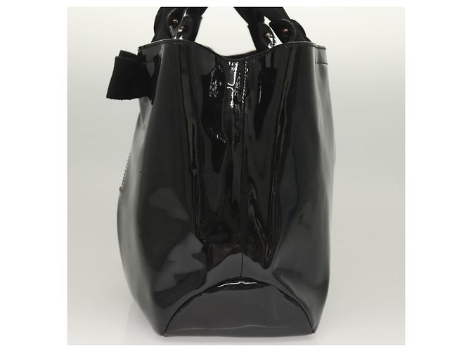 Borsa Vala in pelle verniciata nera Salvatore Ferragamo Auth 129211 - vista 3