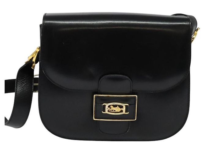 Céline Sulky Schultertasche aus Leder Schwarz Gold Auth BA3771 Golden - Ansicht 13