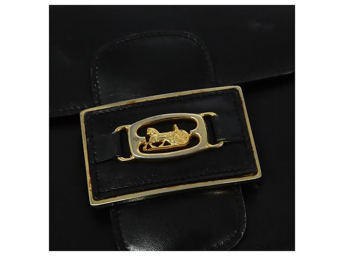 Céline Sulky Schultertasche aus Leder Schwarz Gold Auth BA3771 Golden - Ansicht 17