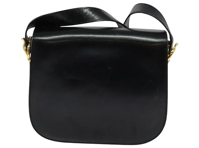 Céline Sulky Schultertasche aus Leder Schwarz Gold Auth BA3771 Golden - Ansicht 2