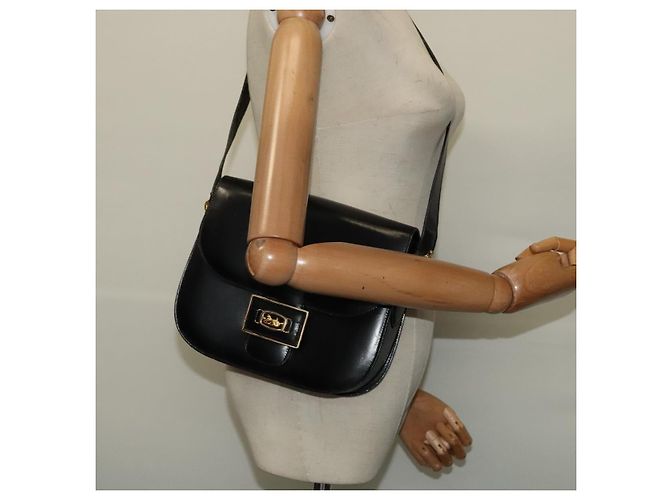 Céline Sulky Schultertasche aus Leder Schwarz Gold Auth BA3771 Golden - Ansicht 22