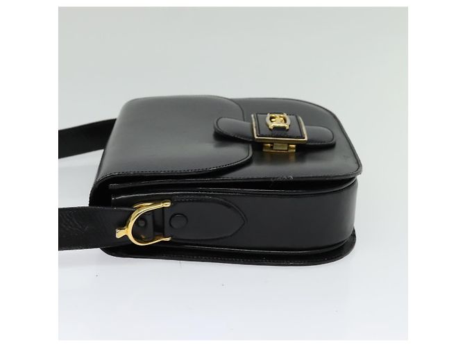 Céline Sulky Schultertasche aus Leder Schwarz Gold Auth BA3771 Golden - Ansicht 3