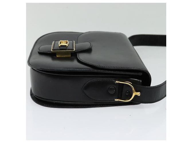Céline Sulky Schultertasche aus Leder Schwarz Gold Auth BA3771 Golden - Ansicht 4