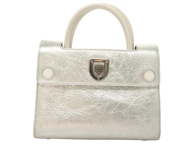 Ever Mini Handtasche aus Leder 2 in 1 Silber Auth bs27633 Christian Dior - Ansicht 13