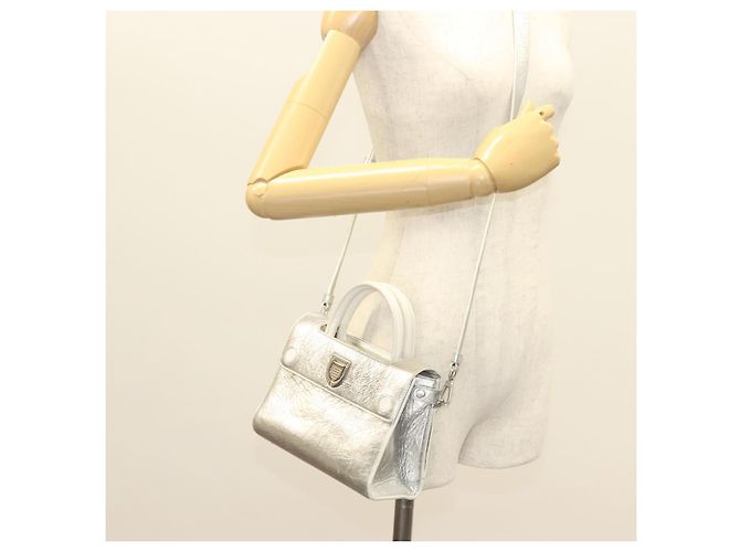 Ever Mini Handtasche aus Leder 2 in 1 Silber Auth bs27633 Christian Dior - Ansicht 22