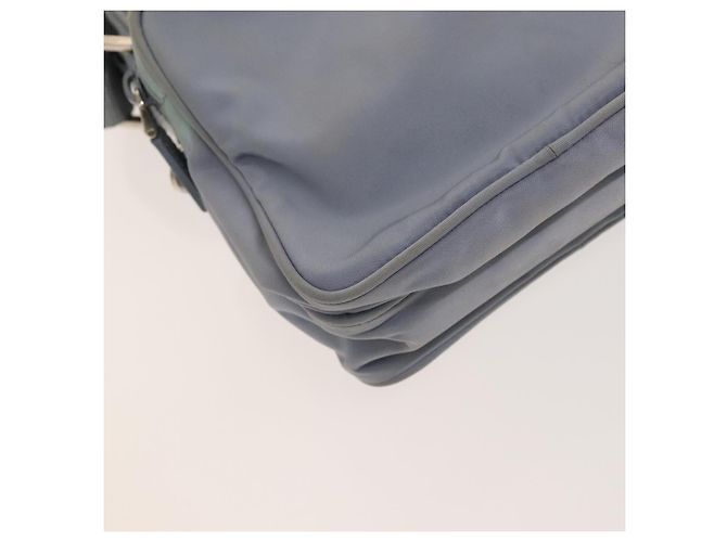PRADA Schultertasche Nylon Hellblau Silber Authentisch 128446 - Ansicht 14