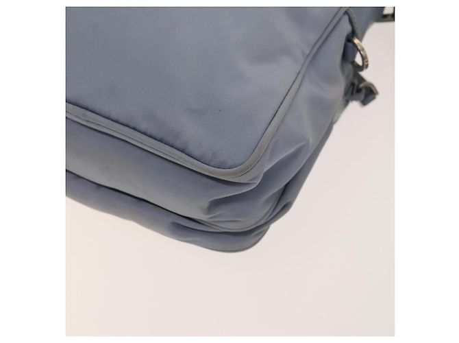 PRADA Schultertasche Nylon Hellblau Silber Authentisch 128446 - Ansicht 15
