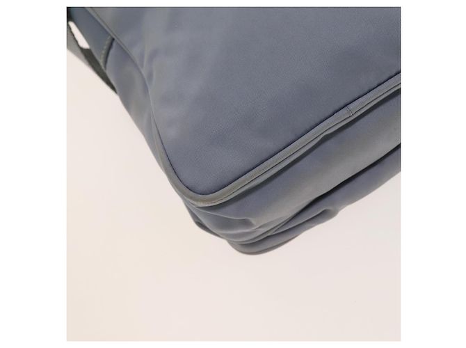 PRADA Schultertasche Nylon Hellblau Silber Authentisch 128446 - Ansicht 16