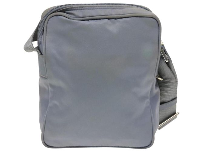 PRADA Schultertasche Nylon Hellblau Silber Authentisch 128446 - Ansicht 2