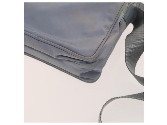 PRADA Schultertasche Nylon Hellblau Silber Authentisch 128446 - Ansicht 9