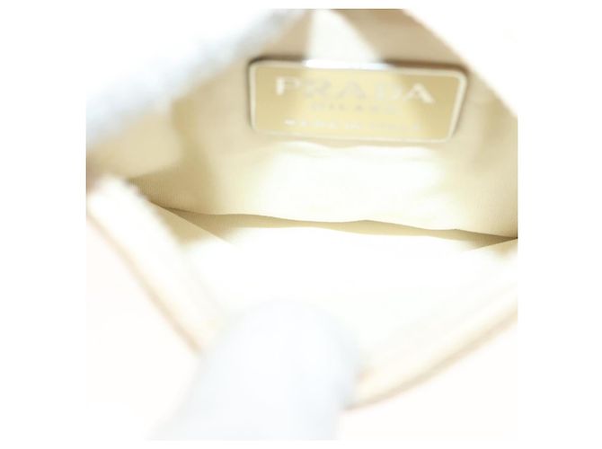 PRADA Borsa a mano in nylon beige Auth 128335 - vista 23