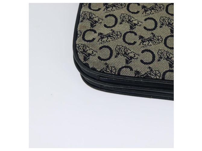 Céline Borsa a Spalla Celine C Sulky in Tela Blu Navy e Oro Auth 128714 D'oro - vista 15