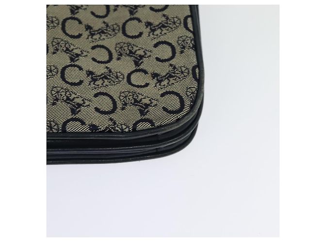 Céline Borsa a Spalla Celine C Sulky in Tela Blu Navy e Oro Auth 128714 D'oro - vista 16