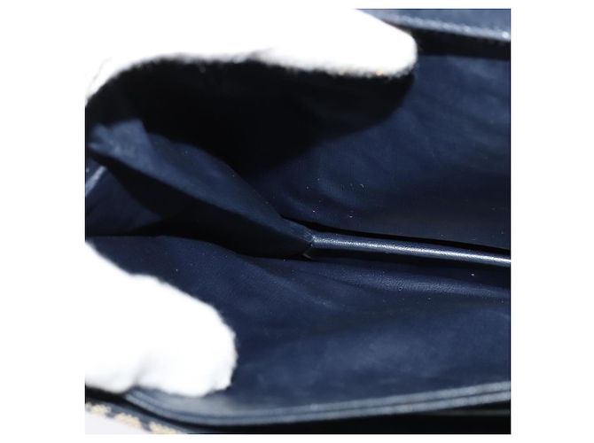 Céline Borsa a Spalla Celine C Sulky in Tela Blu Navy e Oro Auth 128714 D'oro - vista 20