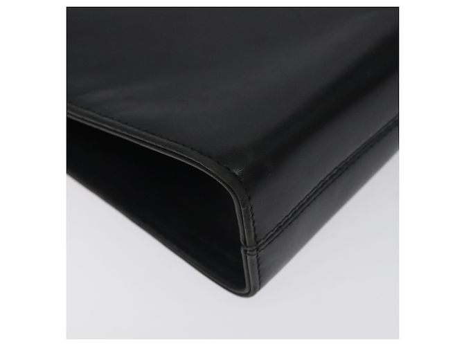 Borsa a Spalla Gancini Chain in Pelle Nera Oro Auth 128664 di Salvatore Ferragamo - vista 14