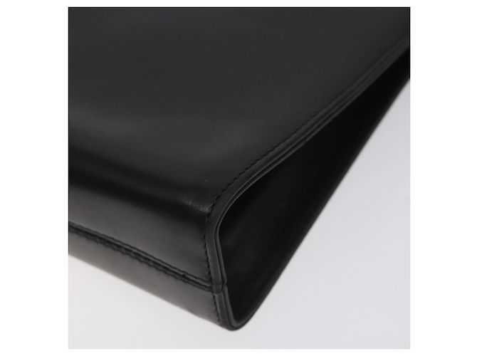 Borsa a Spalla Gancini Chain in Pelle Nera Oro Auth 128664 di Salvatore Ferragamo - vista 15